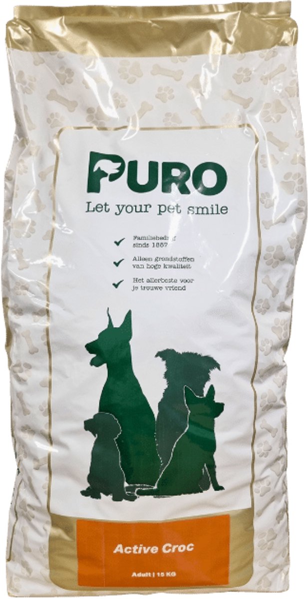 Puro Croc Premium - Active 15 kg - Krokante hondenbrokken