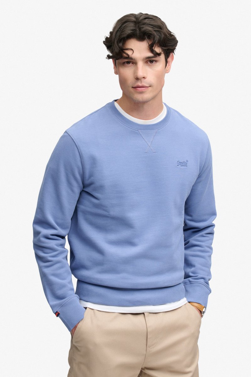 Superdry Trui Essential Logo Crew Sweatshirt M2013751a 2xe Colony Mannen Blauw