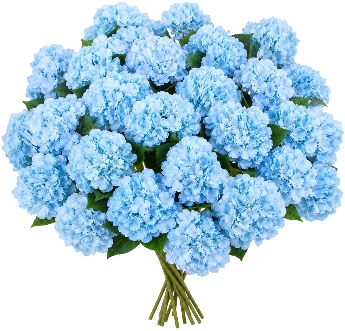 ROSIFY Kunstbloemen Kunst Hortensia - Nepbloemen - Kunstbloemen Boeket - Set van 24 stuks - 46cm - Blauw Blauw 24
