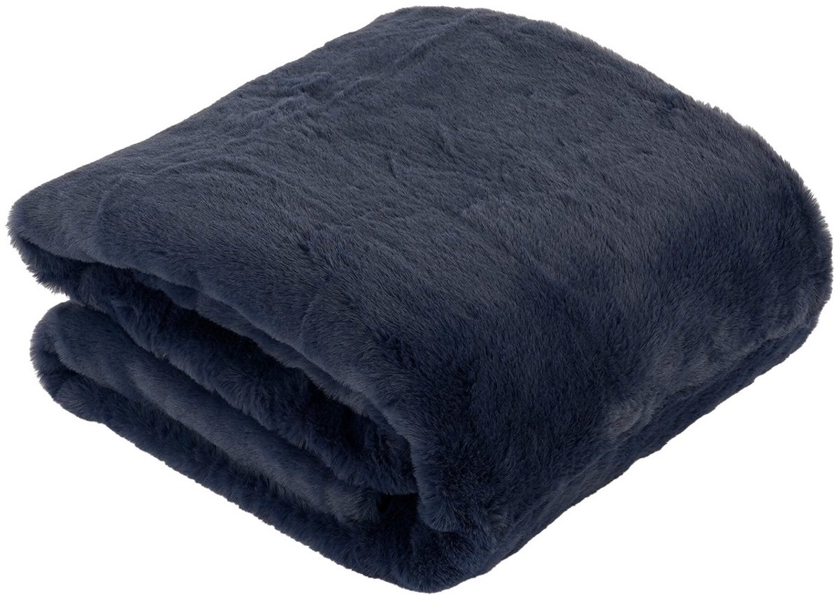 In The Mood Collection Bronte Fleece Deken - L200 x B150 cm - Donkerblauw