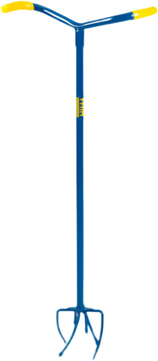 Gardenclaw Tuinklauw GC821-06 - Woelvork - 14,5 x 14,5 x 95,5 CM - Aarde Losmaken, Onkruid Wieden, Grond Beluchten, Kultiveren - Blauw/Geel van Gardenclaw — afbeelding 2