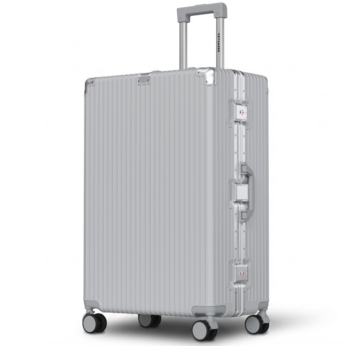 TRVLMORE Premium Reiskoffer - 75x49x31 cm - Dubbel TSA-slot - Reiskoffer Groot - Ritsvrij - 115 Liter - Zilver
