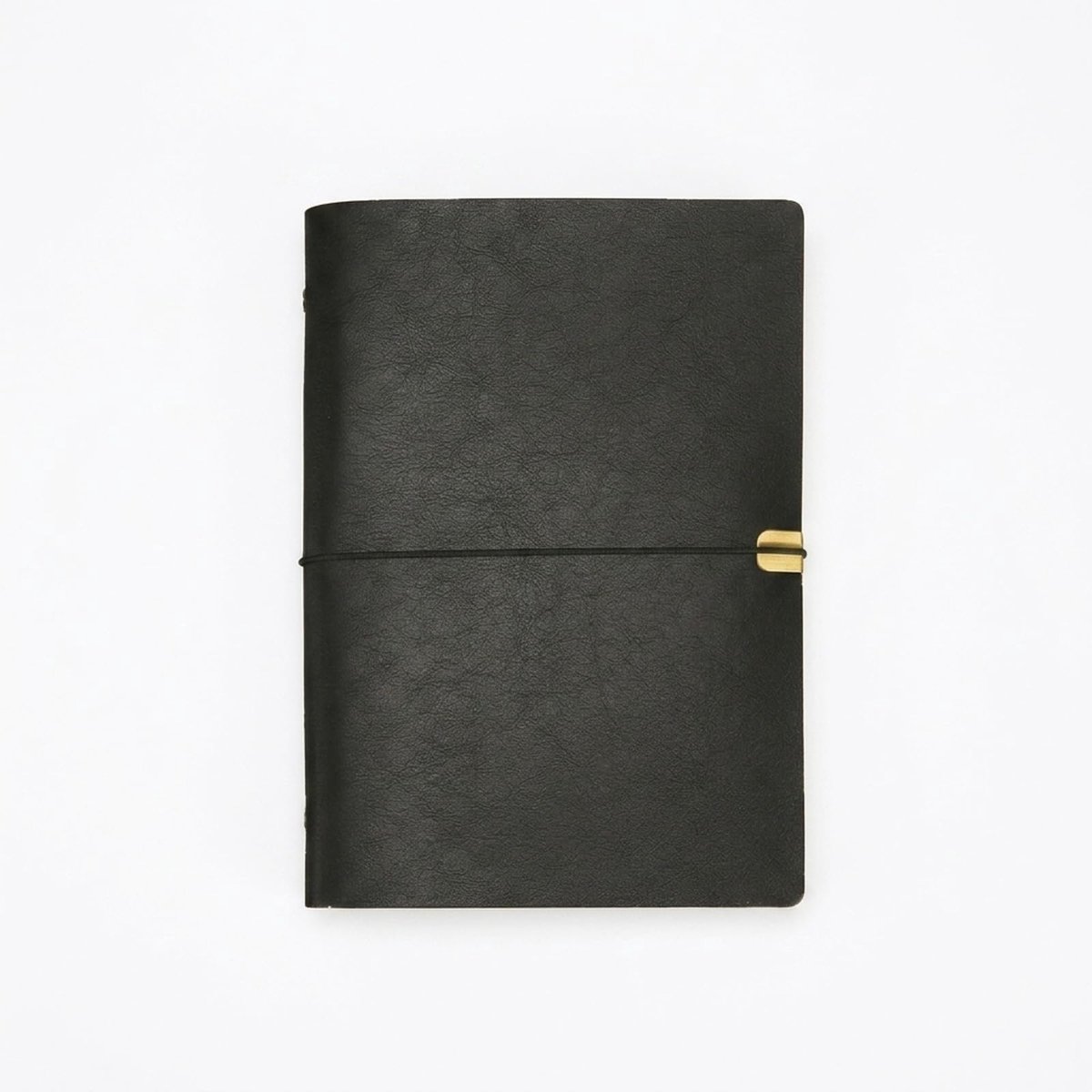 Gelinieerd Notitieboek - Ringband Navulbaar van PU-leer met Sluitelastiek - Dagboek Journal Schetsboek voor Werk en Reizen - Zwart A5 192 Pagina's
