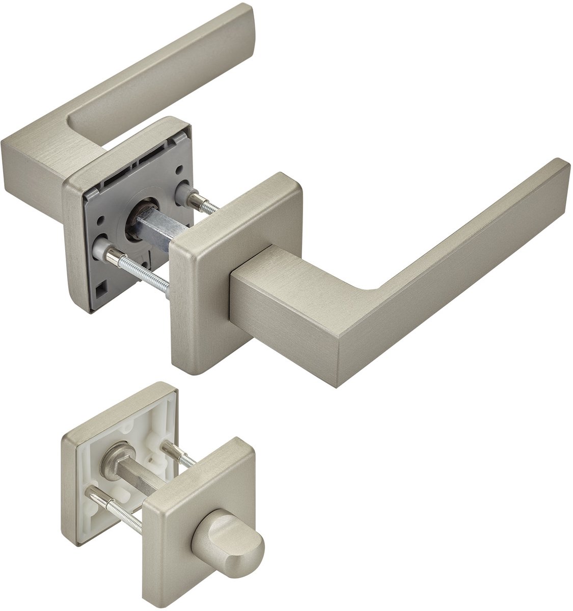 Deurkruk CUBE RVS-look mat voor badkamer 120 x 22 mm vierkant 8 x 8 mm