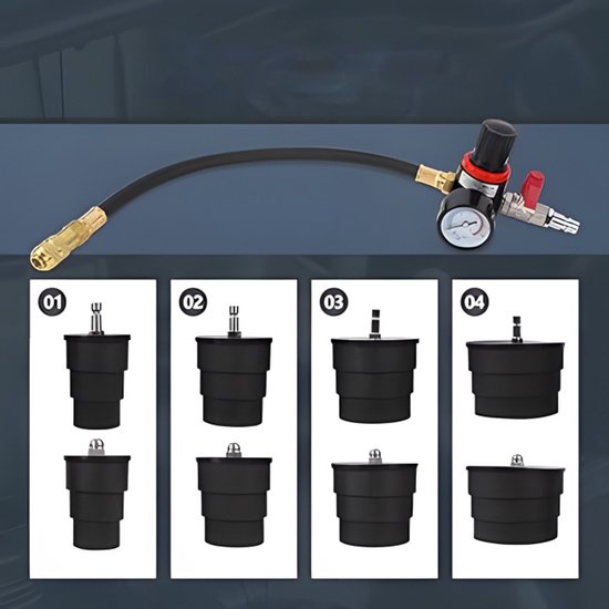 Compressiemeter - Turbodrukmeter - Cilindercompressor - Systeemlektest - Gereedschap - Autogereedschap - Compressietester - 9-delige set - Rood — afbeelding 4