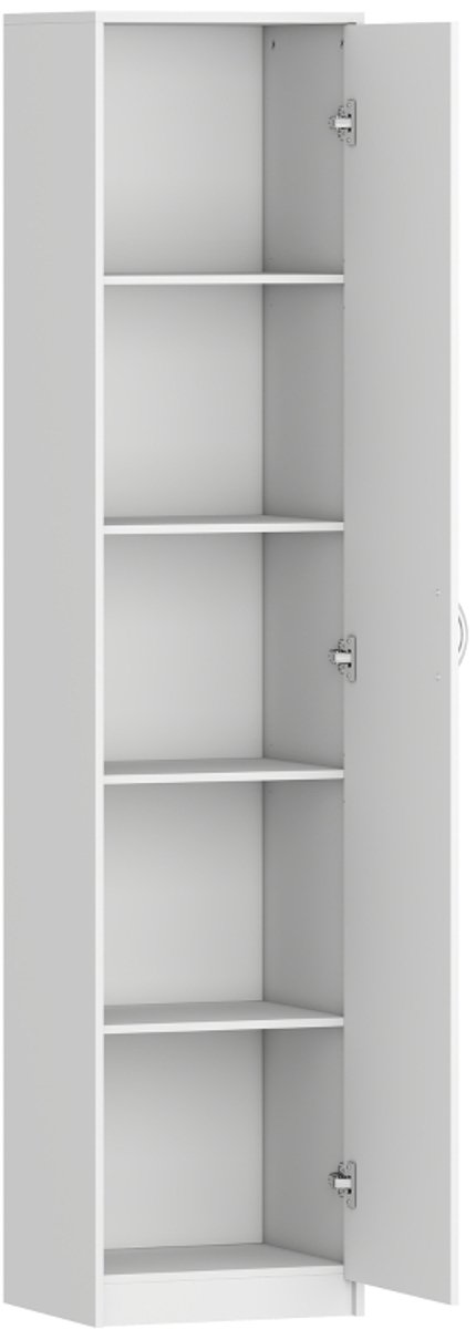 ZYLARO Keukenonderkast - 5-laags Opbergkast - Verstelbare Planken - Voor Woonkamer, Keuken En Bijkeuken - Hout - Wit