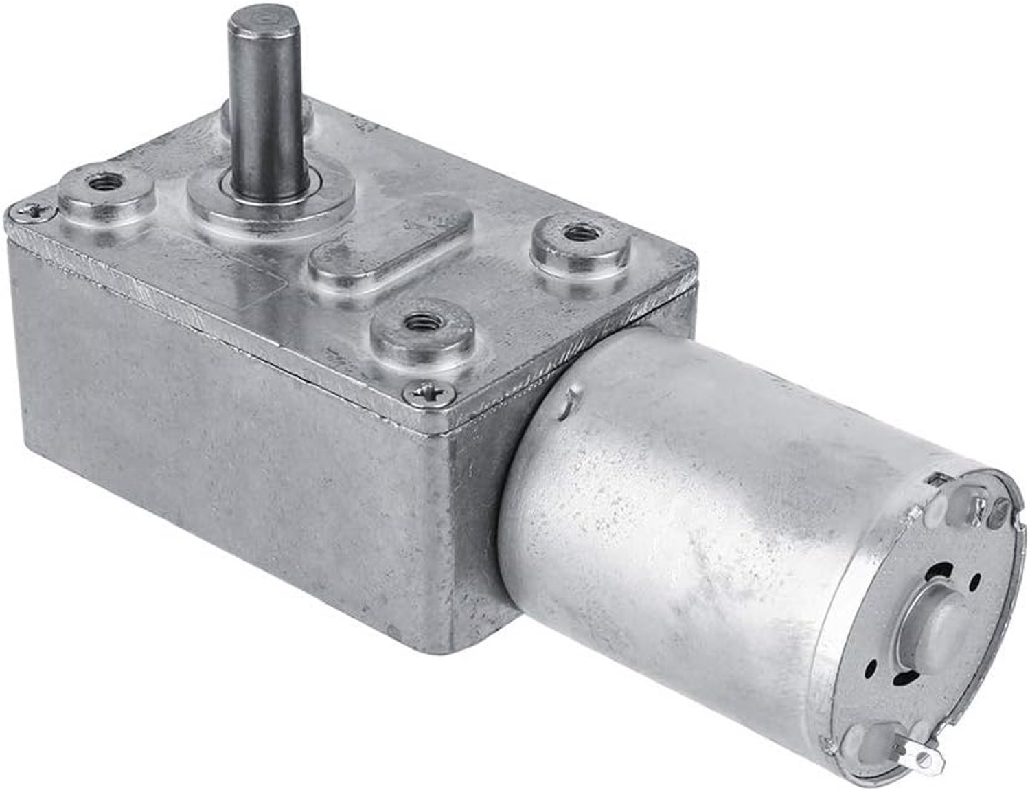 SnelShoppen - DC 12V Hoge Koppel Omkeerbare Reductiemotor Wormwielmotor met Zelfvergrendeling - 6tr/min voor Tuin, Keuken en Hobbyprojecten
