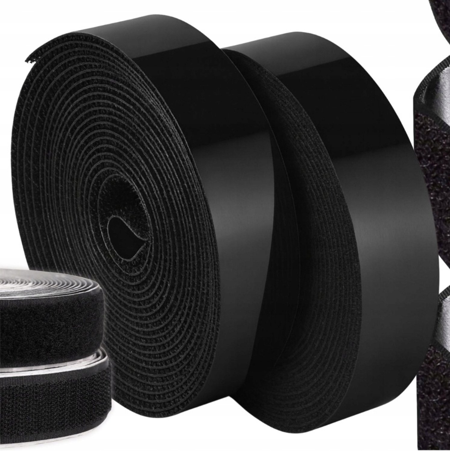 Zelfklevende Klittenband Zwart 50mm Breed - 20 Meter Totaal