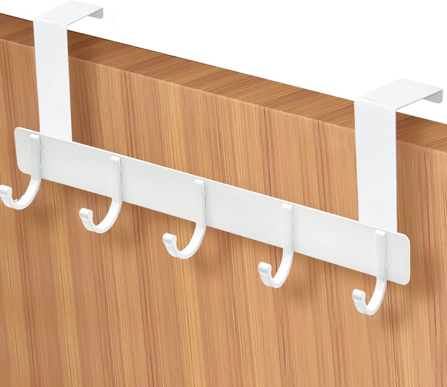 GEERDAN Door Hooks Aluminium with 5 Hooks No Drilling Door Coat Rack for Hanging Clothes Hooks Wardrobe Hooks Door - ShopVlot