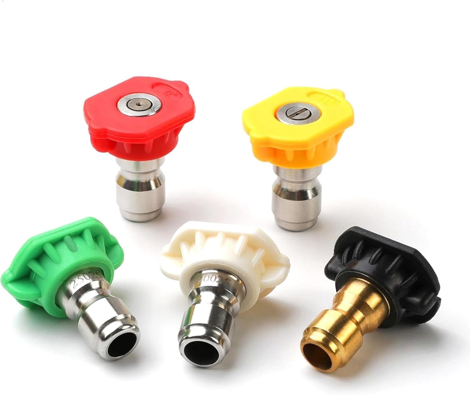 Hogedrukreiniger spuitmonden 2.5 GPM - RVS 1/4" QuickConnect - Set van 5 - Voor efficiënte reiniging - Luxento