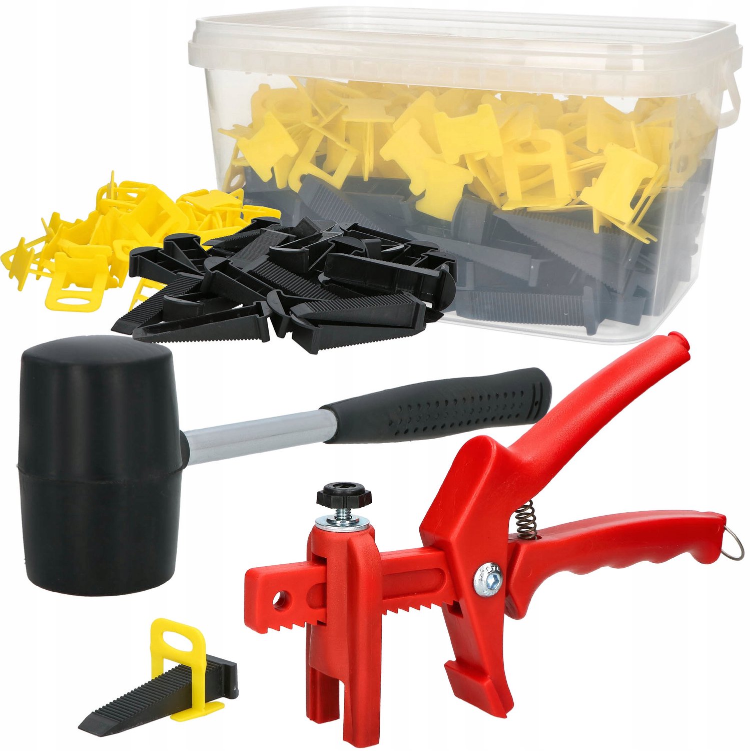 Professioneel Tegel Levelling Systeem: 100 Wiggen, 200 Clips (1mm), Hamer