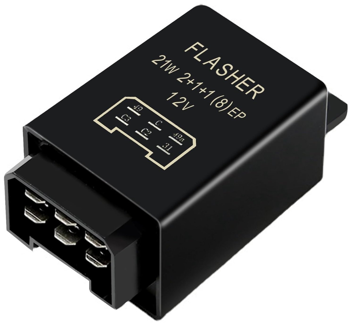 Indicator Relay 12V 21W, 6-Pole Flashing Relay 75605146, Electronic Indicator Switch for Tractor, Old-Car, Tractor - ShopVlot