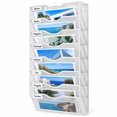 Tijdschriftenrek - 8 vakken - muur - metaal - wit