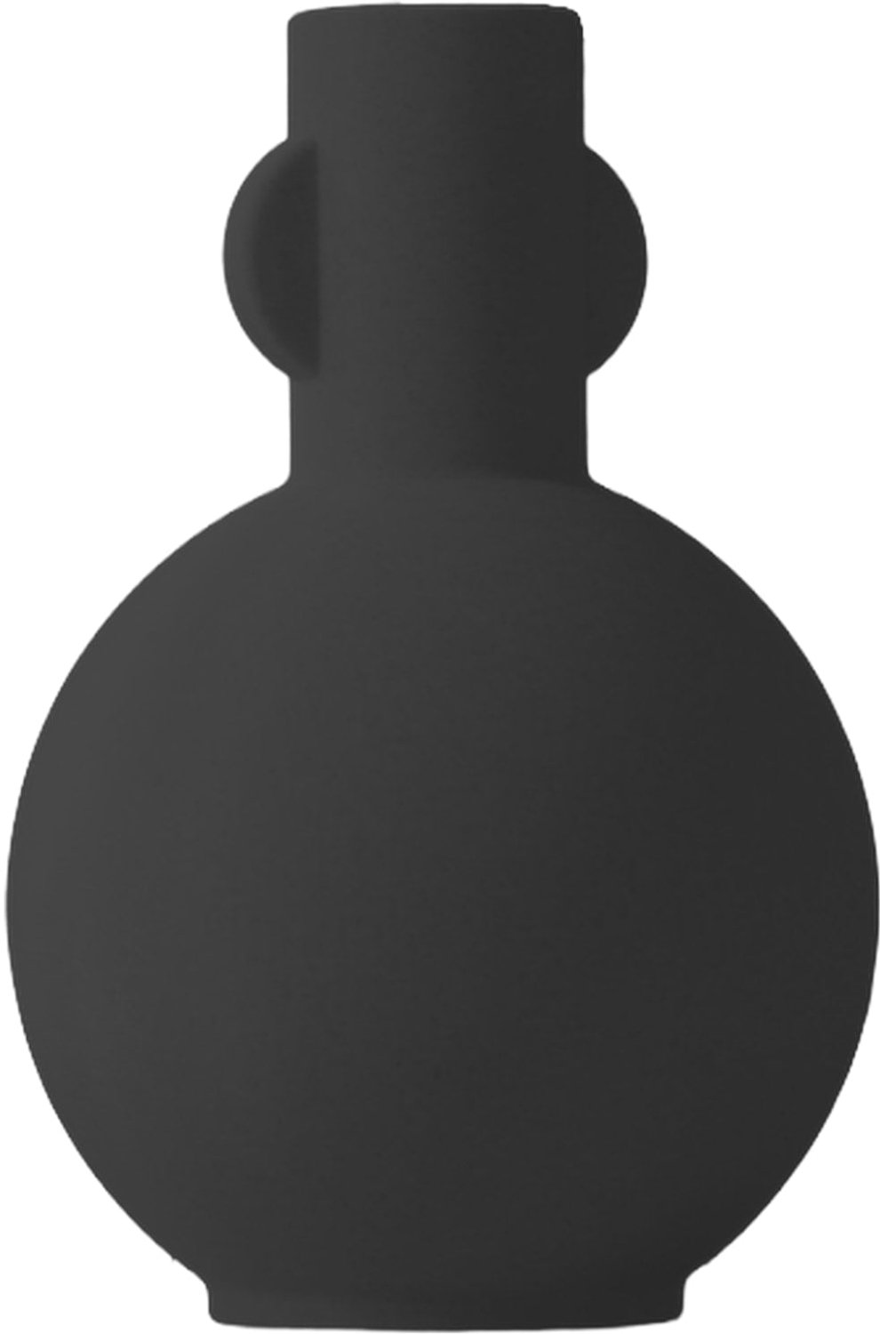 Layvo NESSA Vaas - Zwart - D17 x H25 cm - droogbloemen vaas - gerecycled plastic