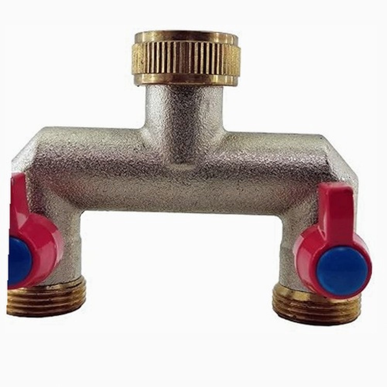 Dubbele Tuinkraan 3/4" Messing Verchroomd - 2 Uitgangen