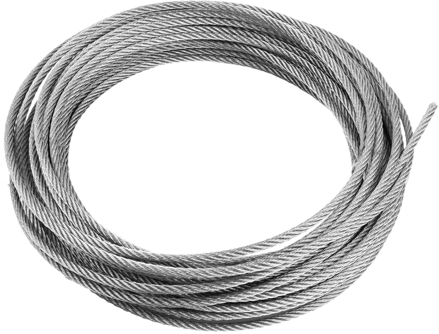 Stalen kabel 5 mm - 20 m roestvrij staal - 7 x 7 draad - draagvermogen 400 kg - SnelShoppen