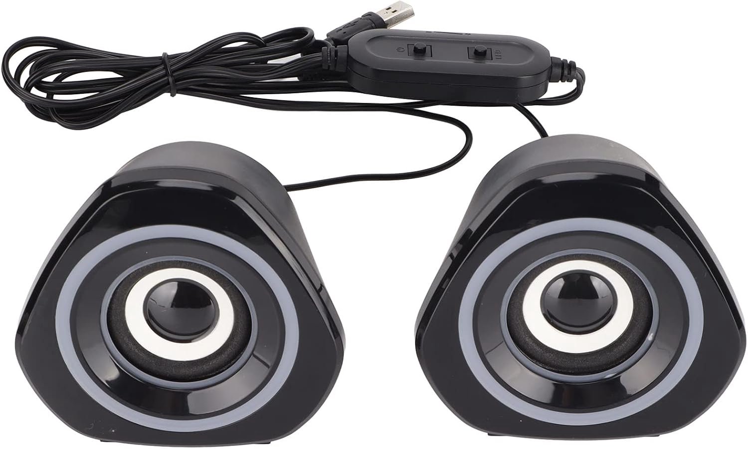 Desktop Speaker USB Powered Heavy Duty Subwoofer Mini LED Speaker with Clear Sound for Computer Laptop Gaming PC ABS - ShopVlot