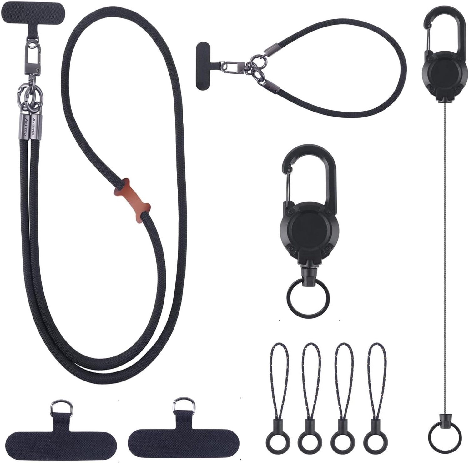 Verstelbare telefoonketting voor anti-diefstal, ideaal voor wandelen, winkelen en reizen in de natuur - Set van 3 met stalen kabel