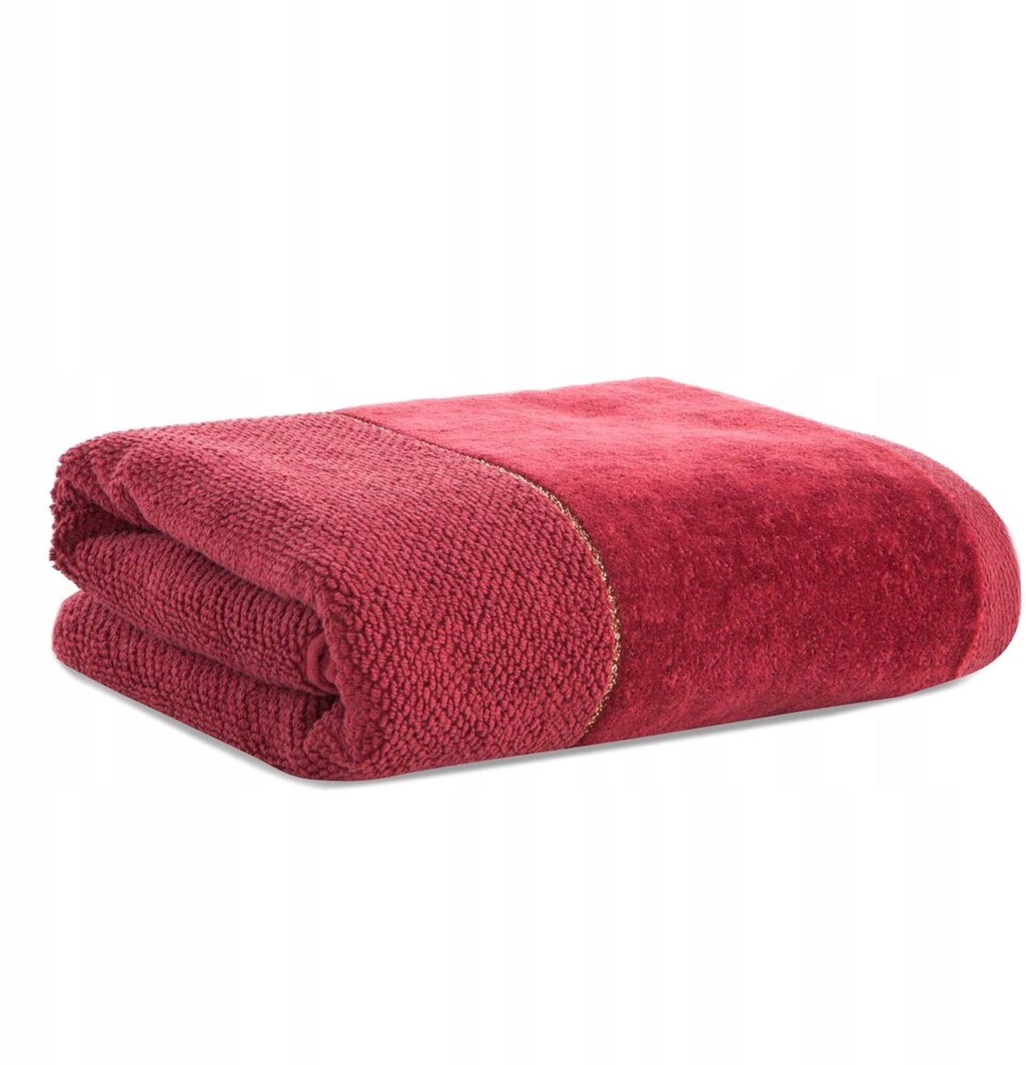 Borduur handdoek 30x50 cm bordeaux met velours rand