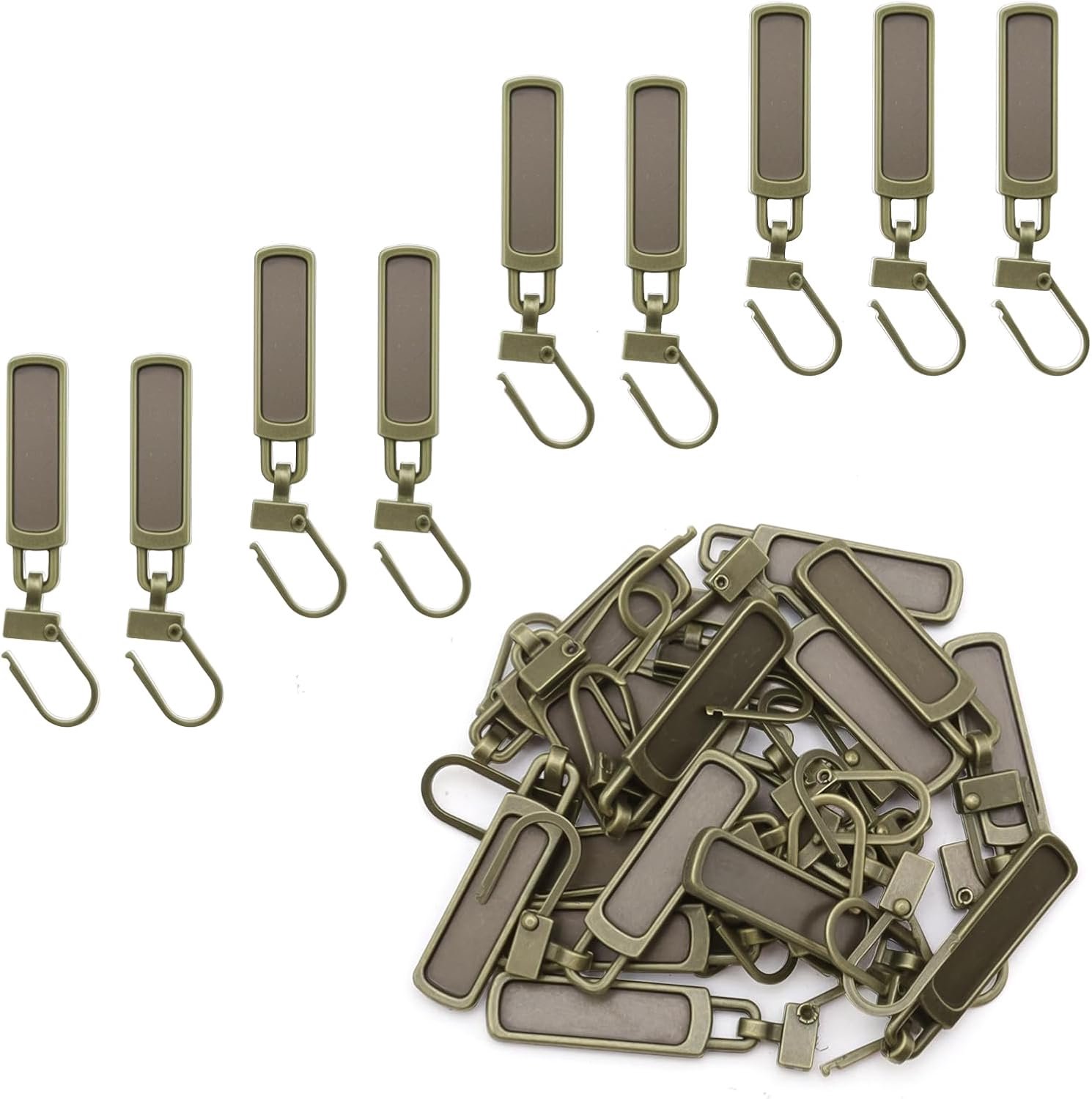 FINELYCR 20 stuks ritssluitinghangers, bronskleurige ritssluiting, afneembare ritssluiting, reparatie van metaal - ShopVlot