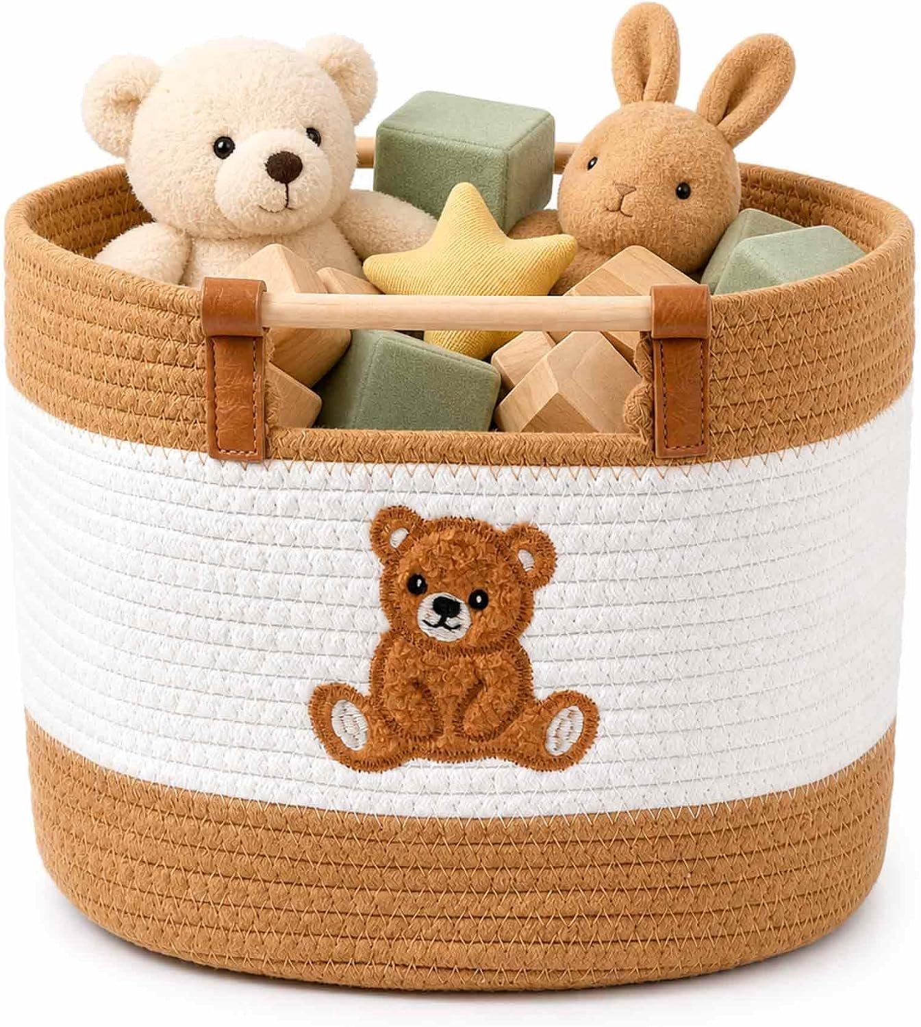 Kids Toy Storage Box 34cm - Katoenen Touw - Lichtgewicht en Stevig - Ideaal voor speelgoedorganisatie - Homevero