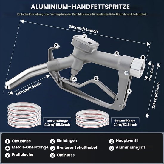 Elektrische Dieselpomp 12V 200W - Zelfaanzuigend - 45 Liter per Minuut - Aluminium Spuitmond - Brandstofoverdracht — afbeelding 2