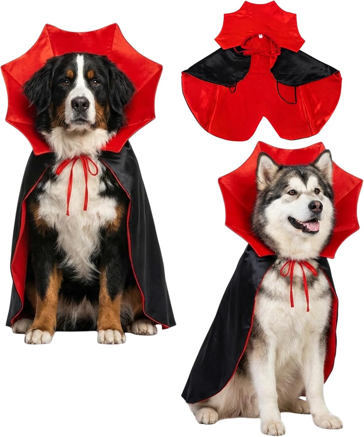 Grappige vampiercape voor honden en katten, comfortabel polyester kostuum voor Halloween, perfect voor grote en kleine huisdieren