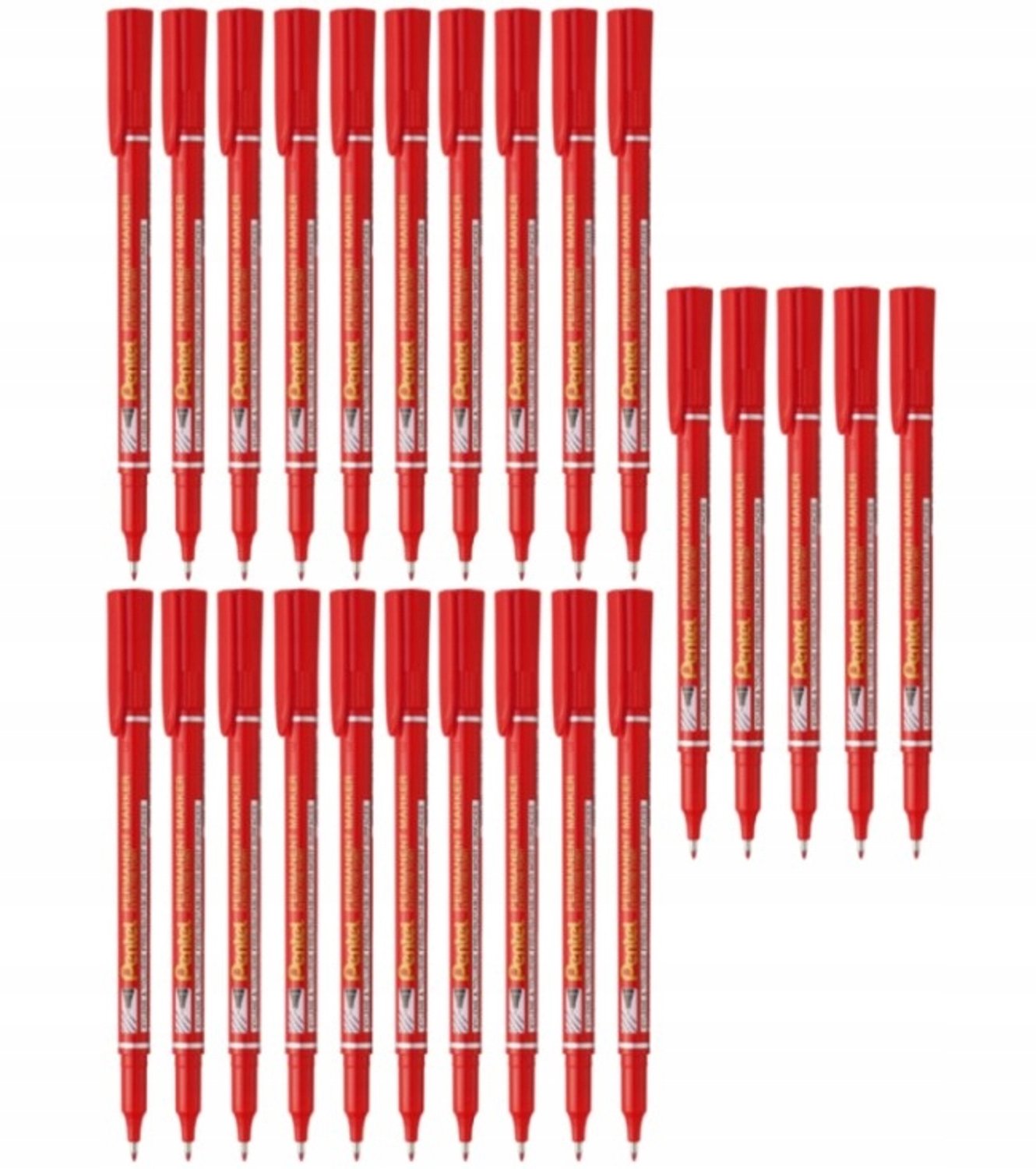 Pentel NF450 Permanente Markers Rood - Set van 25