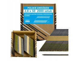 Papieren Gevlochten Spijkers 2,8x50mm 34° 2000st. - Nederlandse Kwaliteit
