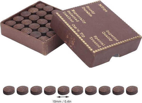 Leather Snooker Cue Tips, 11mm Maroon Soft High Density Cue Tips Kit Snooker Leather Cue Replacement Tips for Pool - ShopVlot — afbeelding 5