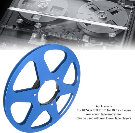 Lege 1/4 10.5 Inch Geluidsband Spoel met 6 Gaten, Universele Aluminium Take Up Spoel voor Nab en REVOX Studer (Blauw) — afbeelding 4