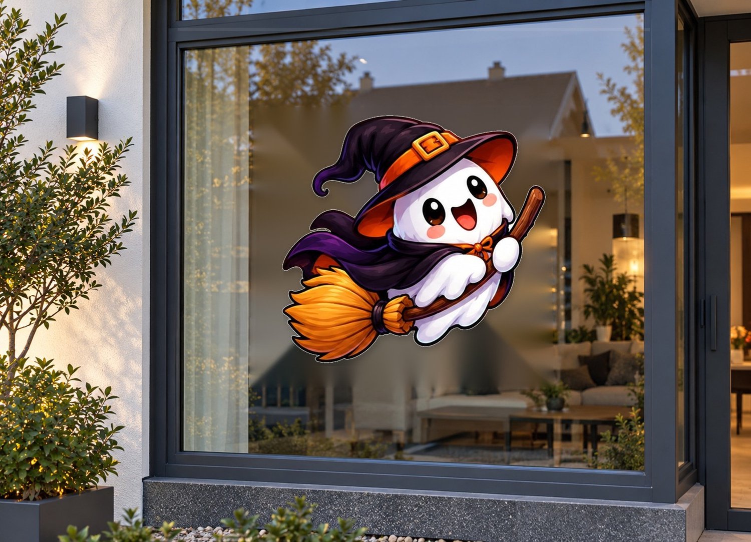 De Stickerman Halloween Raamsticker 75cm Breed Herbruikbaar Weerbestendig (KV3) Multi