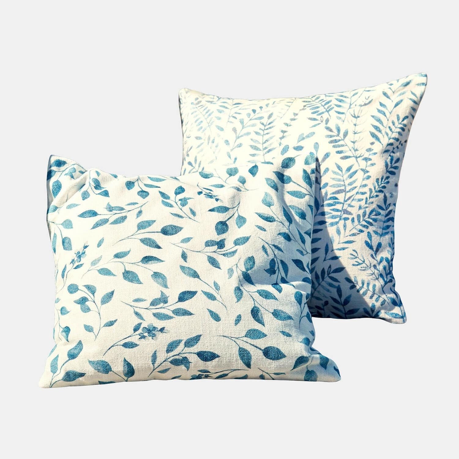 Loberon Kussenhoes set van 2 Ocevara blauw/crème