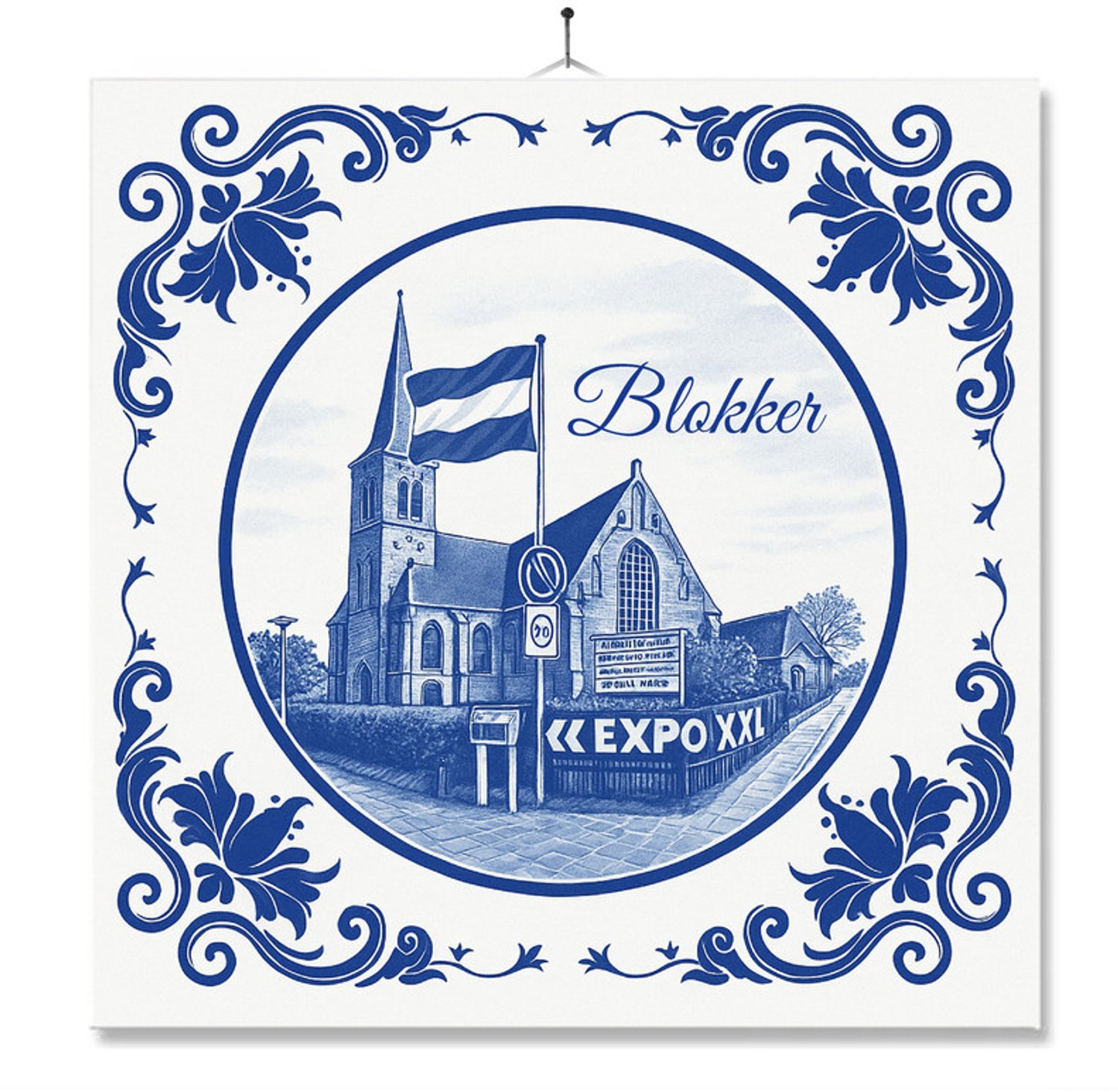 MC Living Tegel Met Opdruk | Blokker | Delft Blauw | Cadeau | Inclusief Geschenkdoos | Standaard | Ophangsysteem Ontwerp 5