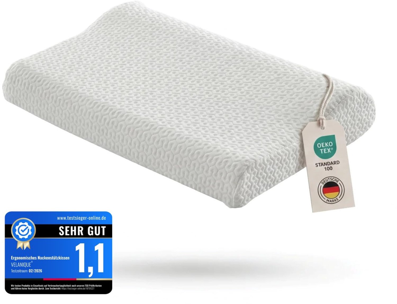 Duraxl Nekkussen - Traagschuim - 60 x 41 x 11 cm - Ergonomisch Wit