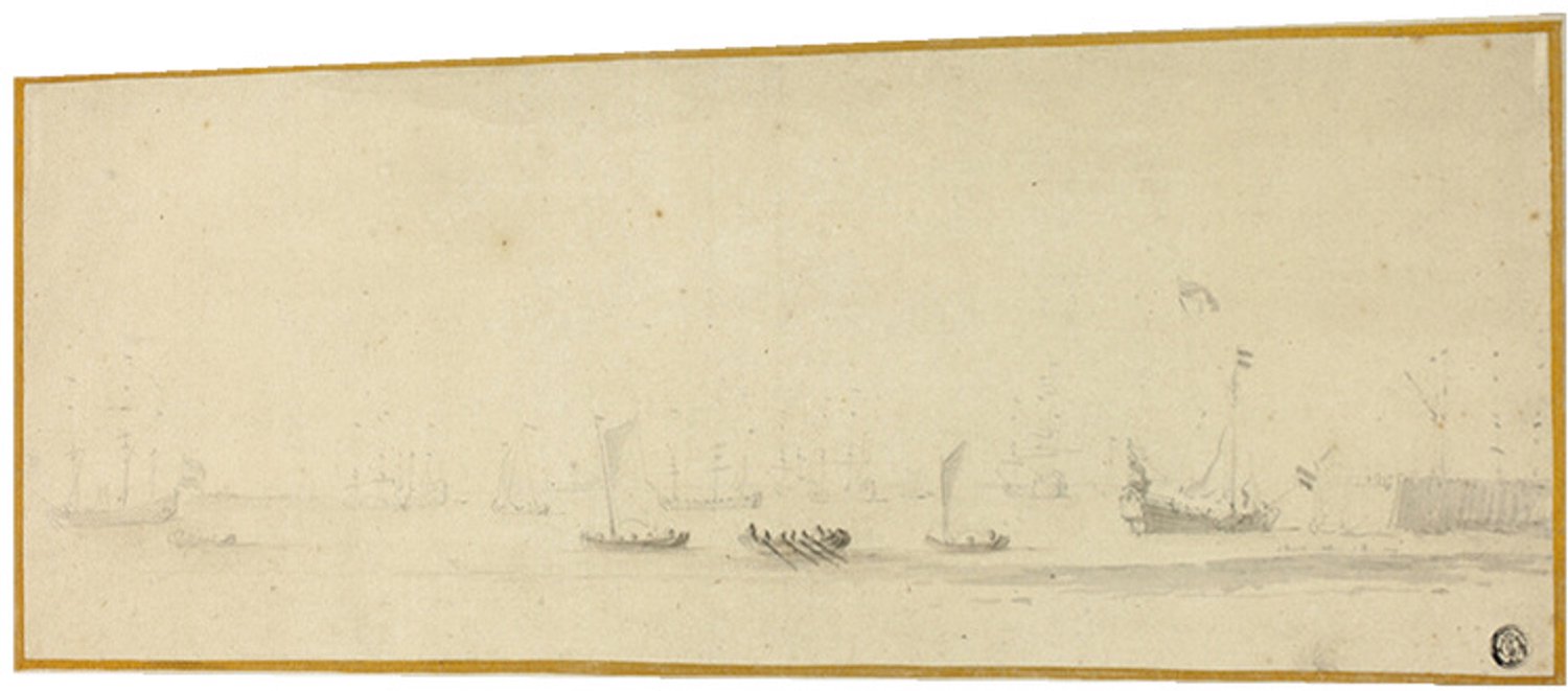 Printen.eu Poster - Ships in Full Sail with Small Boats - 47 x 17.8 cm Multicolor