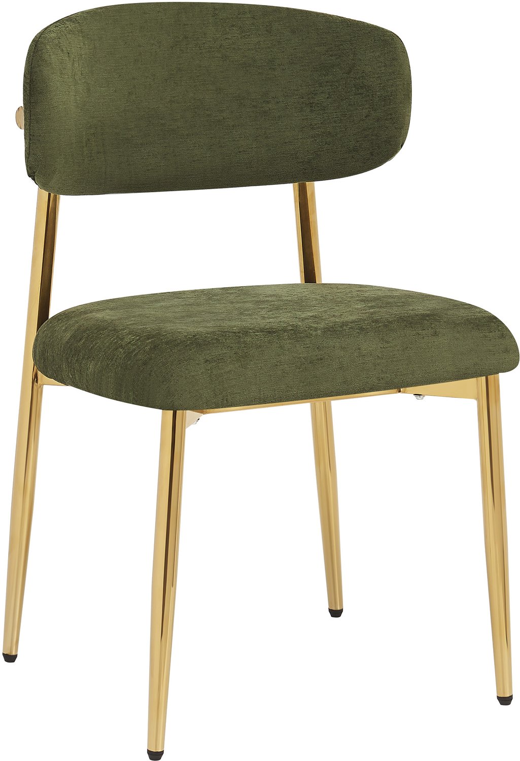 MUVANO Groene eetkamerstoelen set van 4 - Polyester bekleding - Goudkleurige ijzeren poten - Zitvlak 50 x 46 cm - Voor eetkamer en keuken