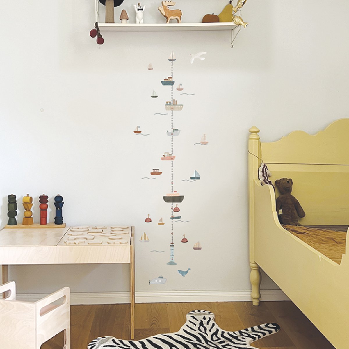 MIMI'Lou Muursticker Groeimeter Boten Kinderkamer