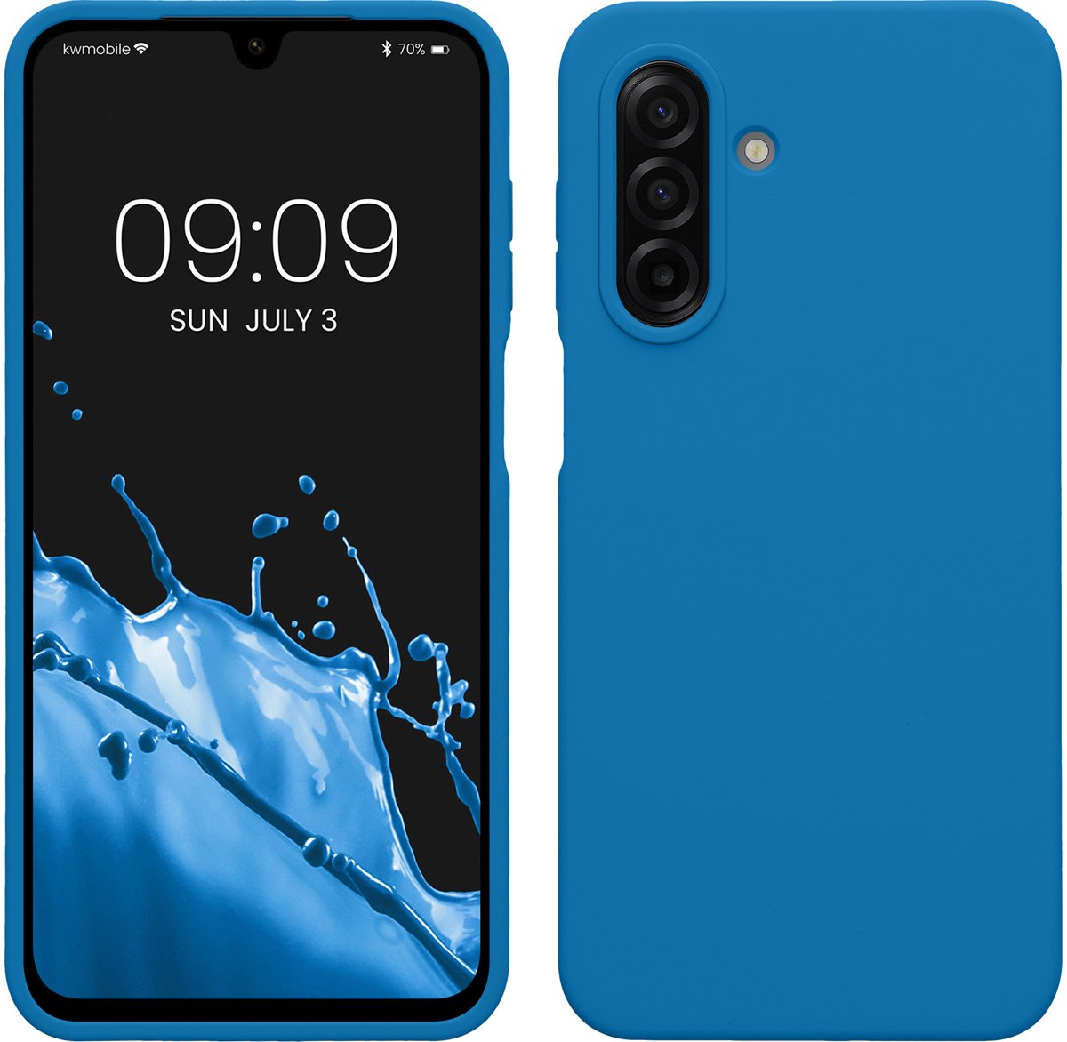 kwmobile telefoonhoesje geschikt voor Samsung Galaxy A17 4G / 5G - Hoesje met siliconen coating - Smartphone case in rifblauw