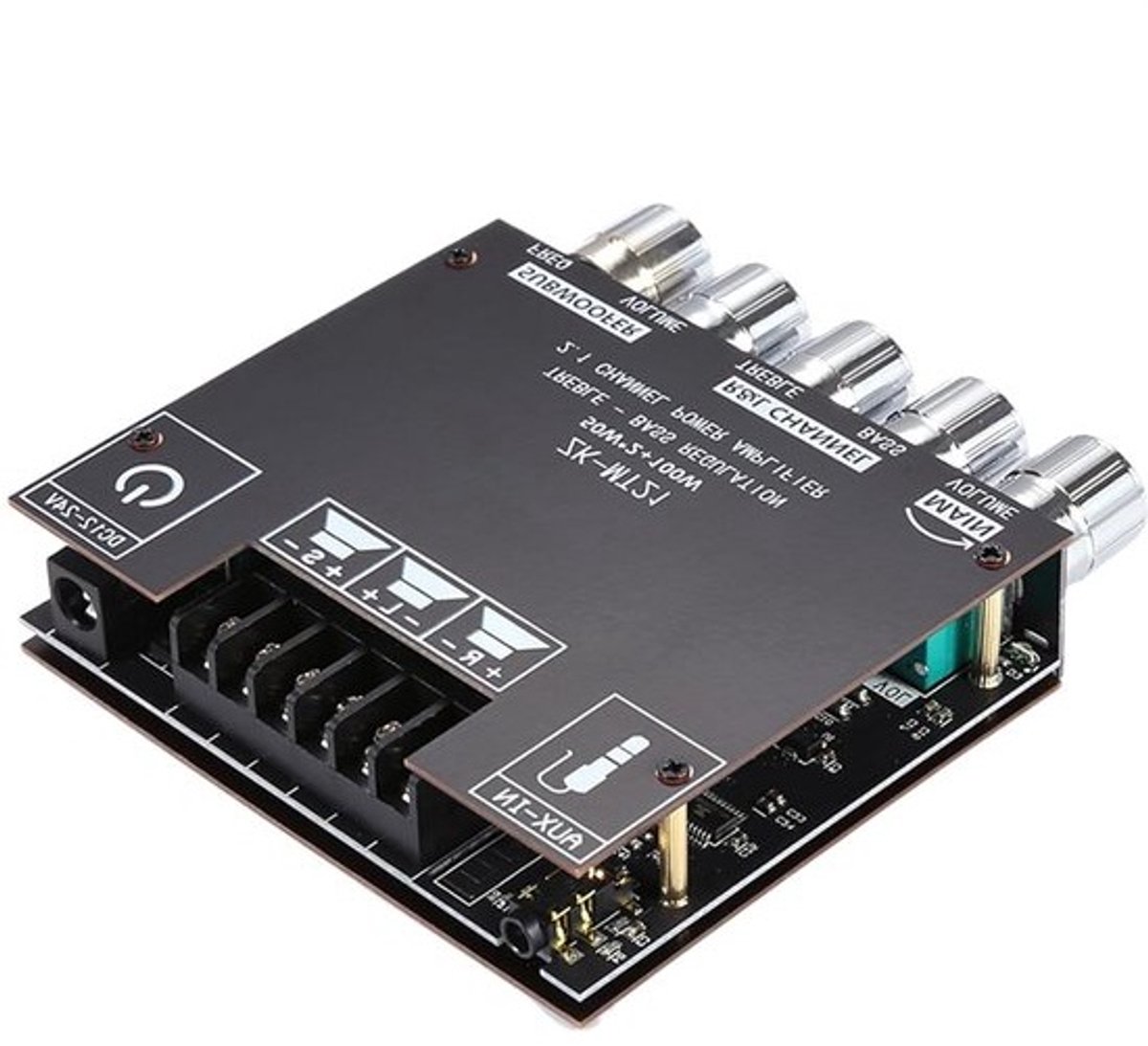 Audioversterkermodule - Stereoversterkerbord - Voor livegeluid - 2.1-kanaals audio - 100 W-subwoofer - Zwart