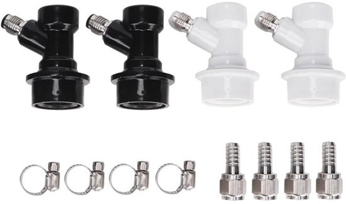 4 stuks plastic keg-liquidconnectoren voor thuisbrouwen - Bier en soda - Bal-lockconnectoren met schroefdraad