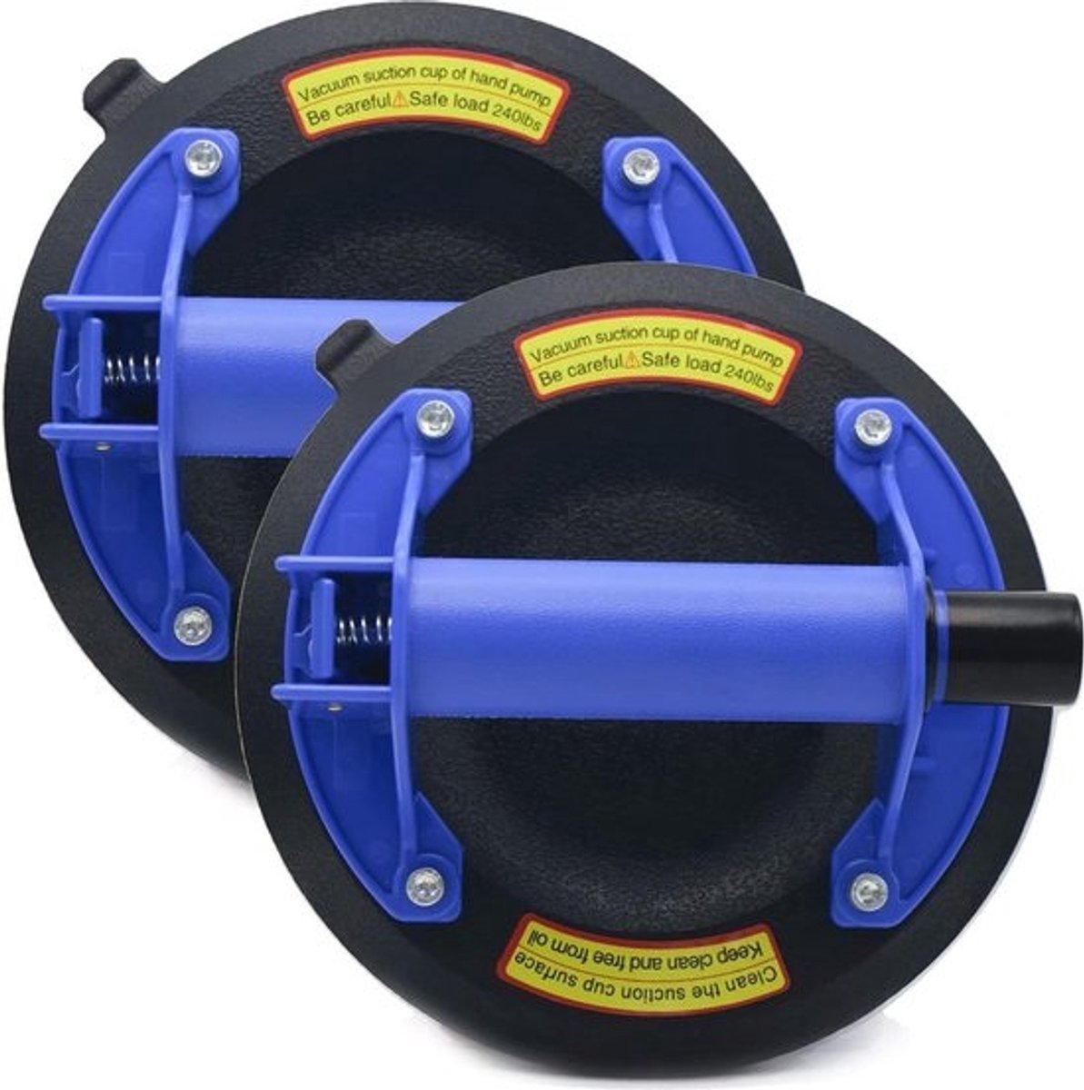 Professionele vacuümzuignap-glaslifter 20 cm - dubbele pad voor grote tegels en glas (2 stuks)