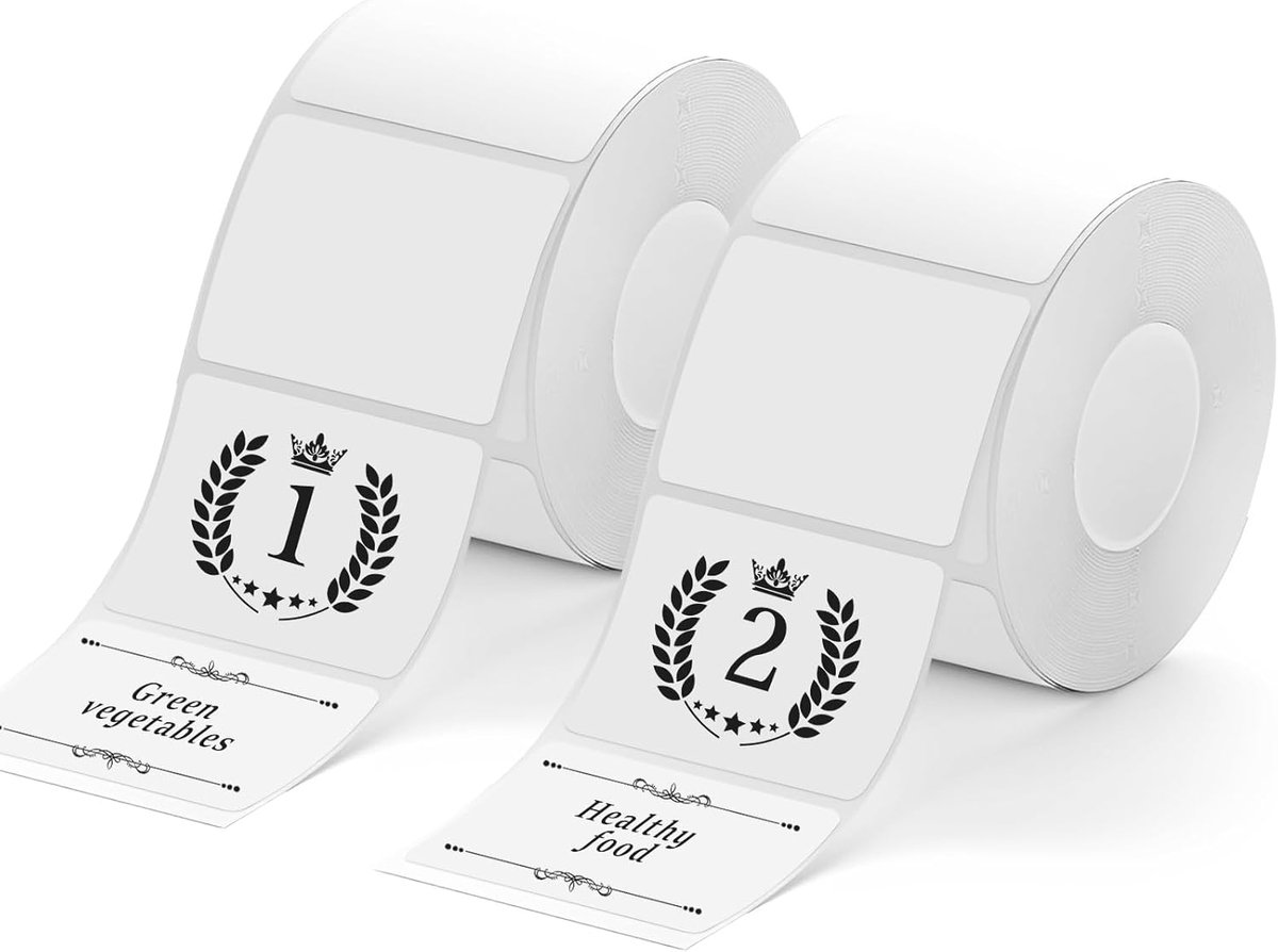 Labels, 2 Rolls Label Printer, Self-Adhesive, Thermal Labels, Address Labels, Waterproof, Label Tape, Paper for - ShopVlot