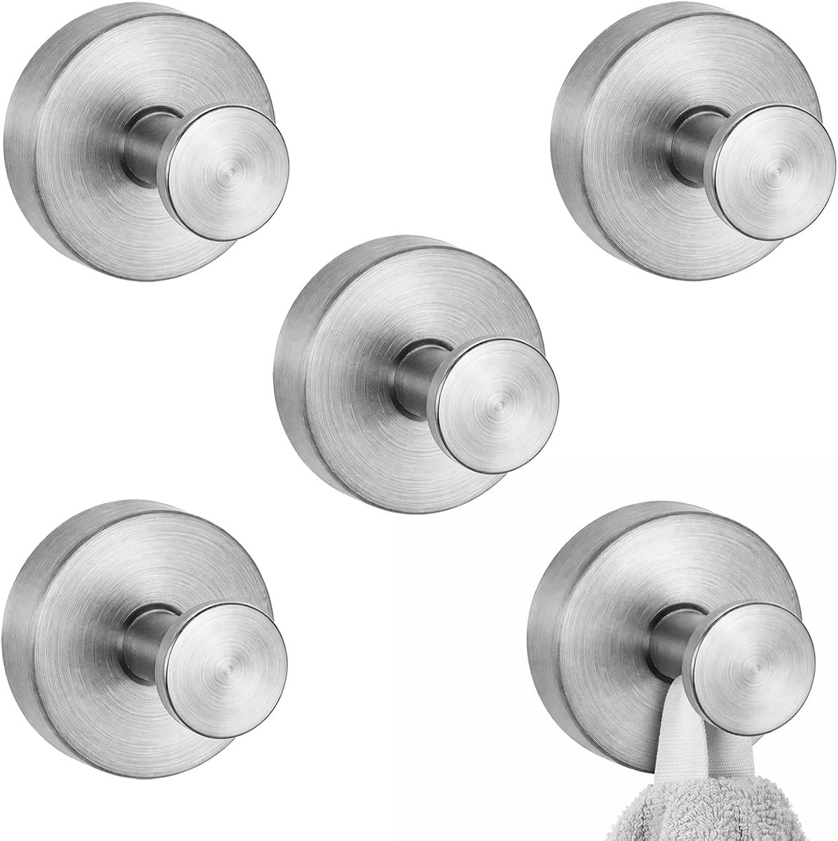 Suction Cup Hooks 4 Stuks - RVS Handdoekhouder - Sterke Suction Cup - Voor Keuken en Badkamer - ShopVlot
