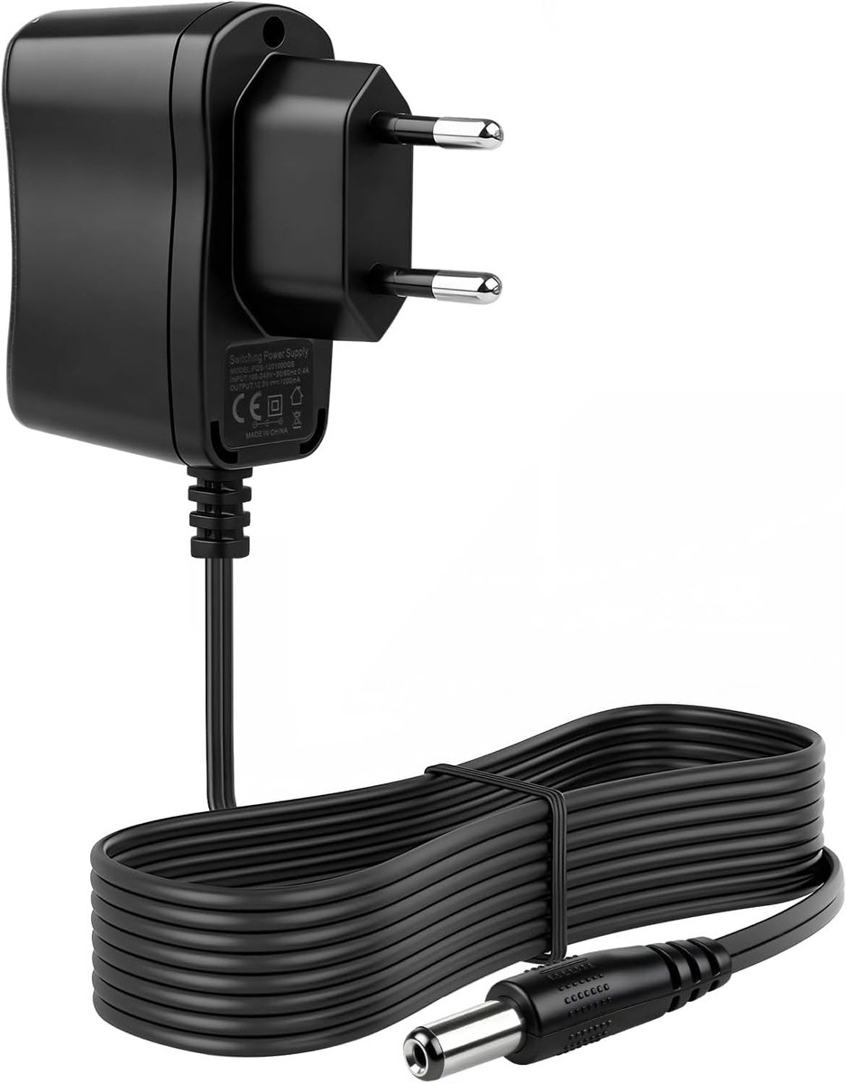 Power Adapter 12V 1A Universal AC 100-240V, Cable 1.5 m, Jack Plug 5.5 × 2.5 mm, Charger Compatible with TV Box, LED - ShopVlot