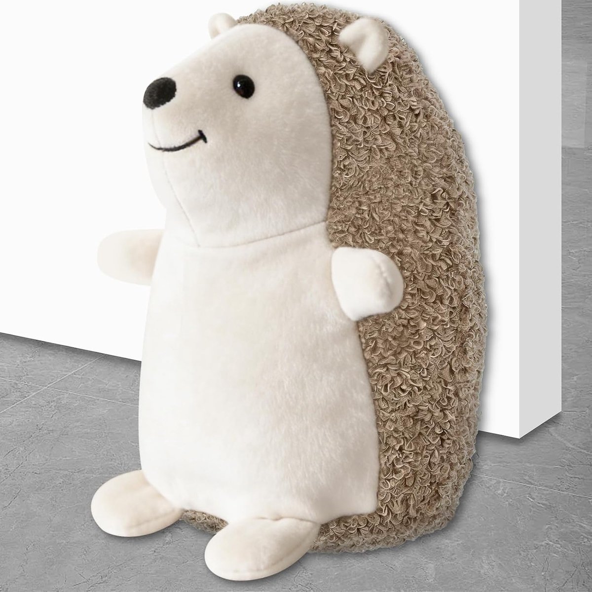 Schattige decoratieve deurstopper, stoffen wandbescherming in dierenvorm, verzwaarde egelpatroon, binnenin stoffen - ShopVlot