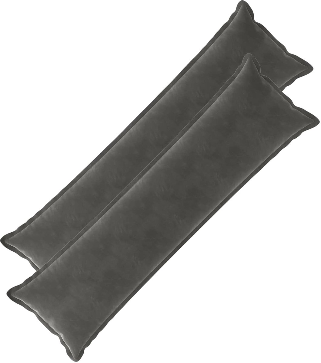 vidaXL Dekenkussen - 2 - st - HOUTEN - Donkergrijs - 40 - x - 145 - cm - fluweel