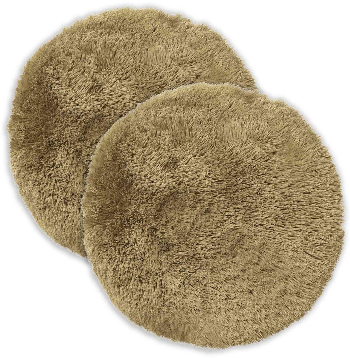 vidaXL Dekenkussen - 2 - st - HEERLEN - Lichtgrijs - Diam. - 60 - cm - PV - Fleece
