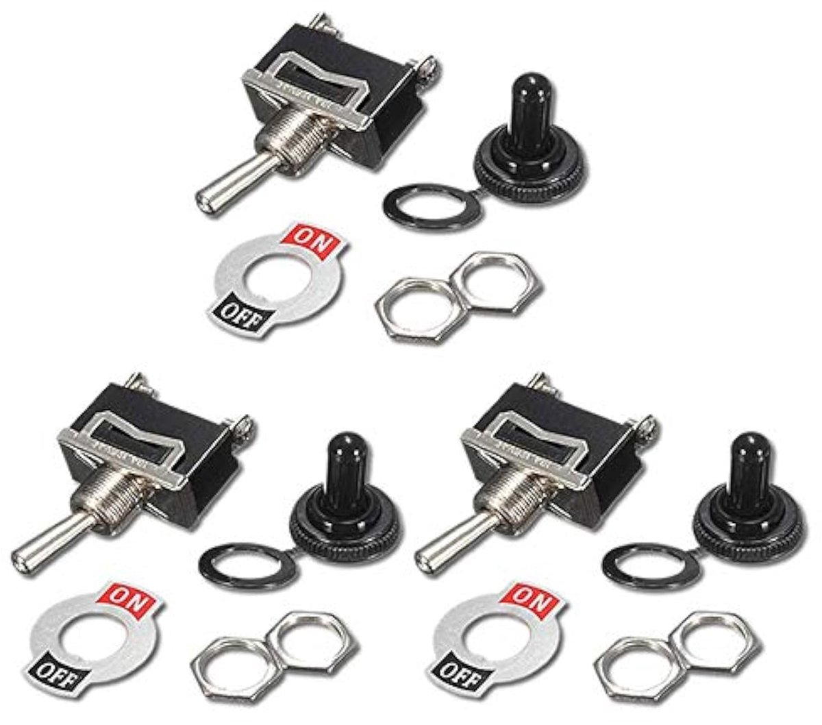 3pcs premium 2 pin 2 positions to SPST rocker switch rocker switch with waterproof protective cover for boat car car - ShopVlot