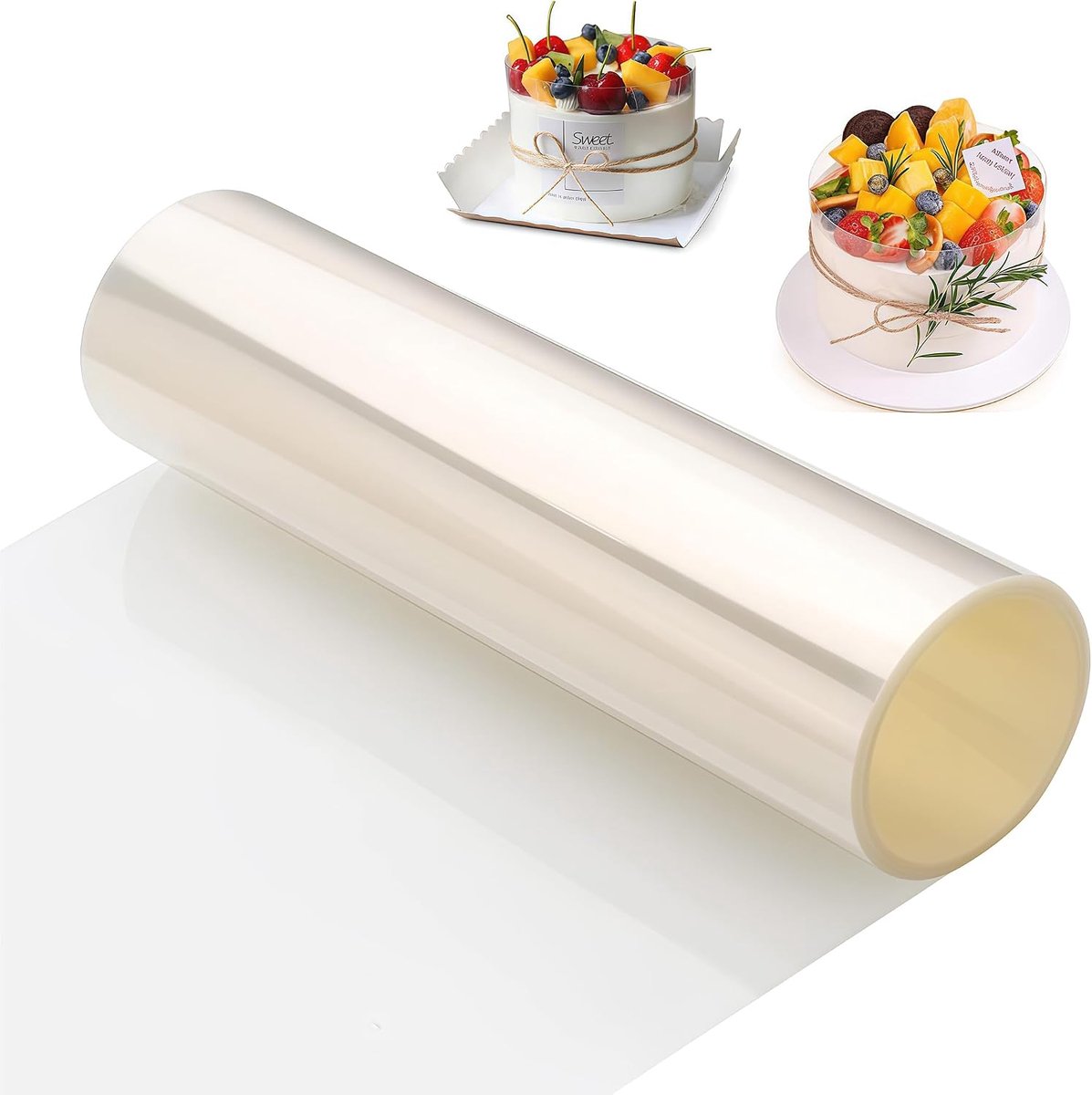 10m Taartfolie Hoog Transparant Acetaat Randfolie Taart 30 cm Stabiel Taartring Folie voor Taart (taartring kunststof) - ShopVlot